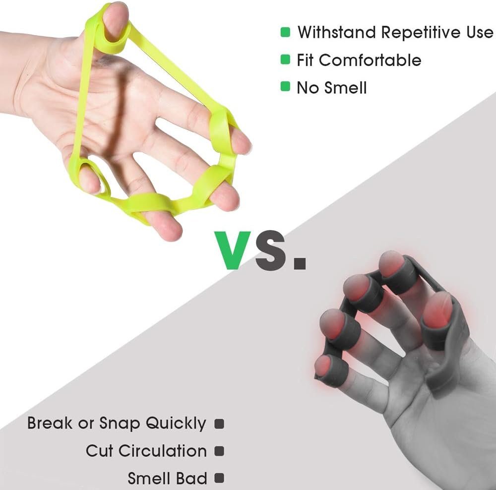 Pnrskter Hand Grip Strengthener, Finger Exerciser, Grip Strength Trainer (6 PCS),New Material,Forearm Grip Workout, Finger Stretcher, Relieve Wrist Pain, Carpal Tunnel, Trigger Finger, Mallet Finger and More. - Image 8