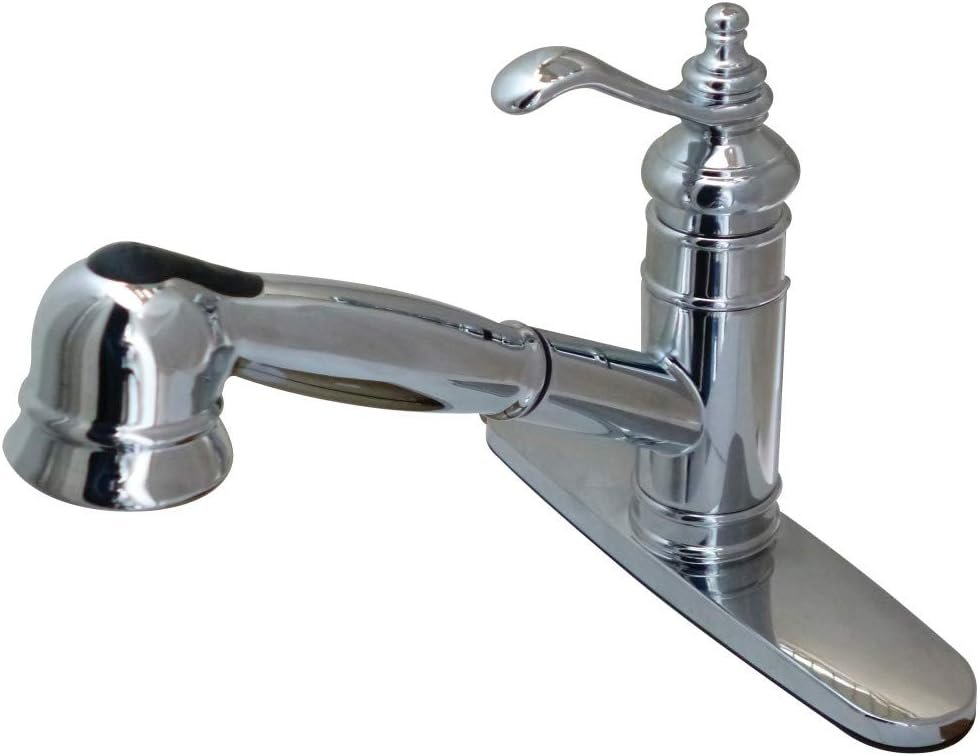 Kingston Brass GSC7571TL Gourmetier Templeton 8-Inch Centerset Single Handle Kitchen Faucet with Pull-Out Wand, Polished Chrome - Image 2