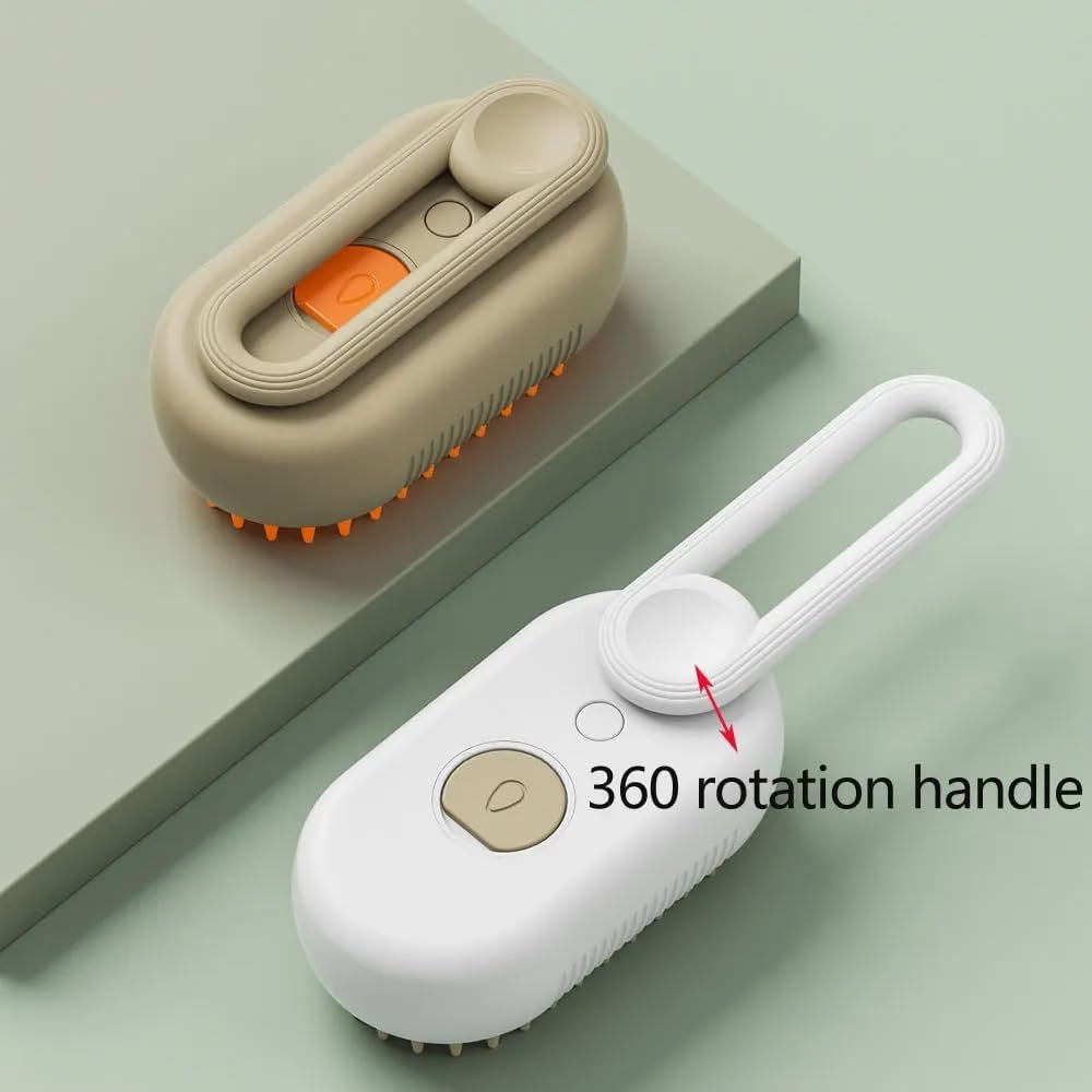 Cat Steam Brush - Cloud Care Cat Brush, Cloud Care Brush for Cats, 3 in 1 Water Dog Brush, Misting Cat Grooming Brush, Dog Brush with Water Steam, No More Fur Anywhere (White with Essence) - Image 4