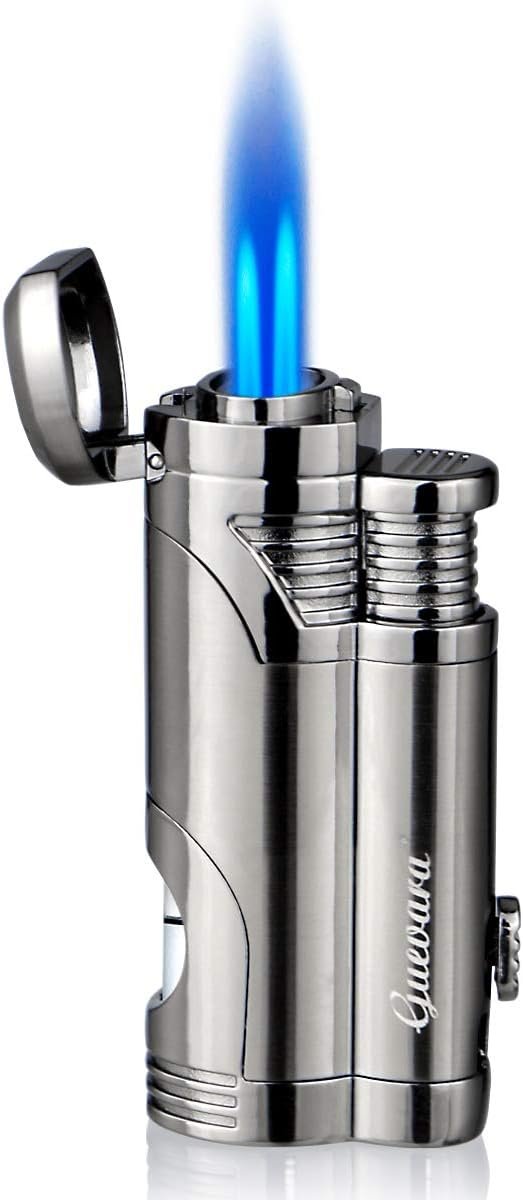 GUEVARA Butane Torch Lighter with Punch Windproof Double Jet Lighters (Grey) - Image 2