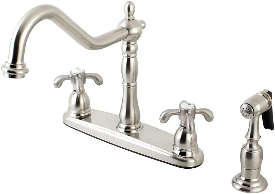 Kingston Brass KB1758TXBS French Country Kitchen Faucet with Brass Sprayer, 8-5/8-Inch - Image 2