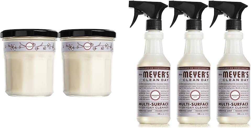 Mrs. Meyer's Lavender Scented Candles and Multi-Surface Cleaners Bundle (2 Items) - Image 2