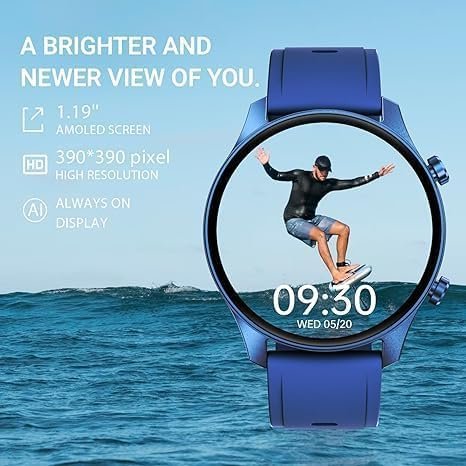 Smart Watch for Men Women with Quick Text Reply Heart Rate Blood Oxygen Stress and Sleep Monitor, 1.8" Screen for Android Phones iPhone Compatible IP68 Waterproof Smartwatch Fitness Tracker (Blue) - Image 3