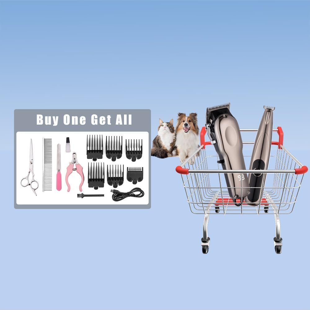 Hair Clippers and Paw Trimmer for Pets Cordless Grooming Kit 2 in 1 for Cats Dogs Long Hair Animals Horse Low Noise - Image 3