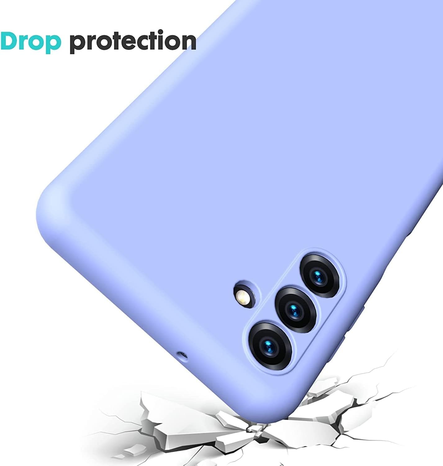 Samsung Galaxy A14 5G (Not for 4G) Case, Liquid Silicone Case with Microfiber Lining Thickening Shockproof Design Soft Gel Rubber Phone Case Cover for Samsung A14 5G - Purple - Image 5