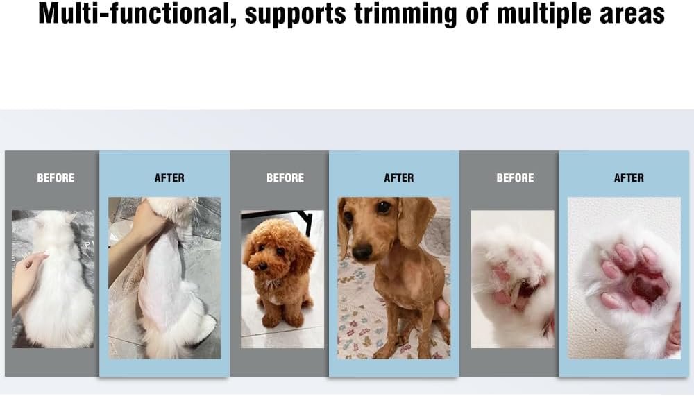 Hair Clippers and Paw Trimmer for Pets Cordless Grooming Kit 2 in 1 for Cats Dogs Long Hair Animals Horse Low Noise - Image 6