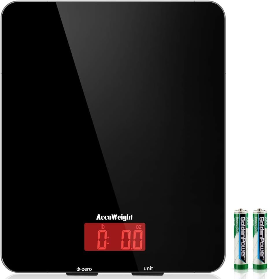 AccuWeight 201 Digital Multifunction Meat Food Scale with LCD Display for Baking Kitchen Cooking, 11lb Capacity by 0.1oz, Tempered Glass - Image 2