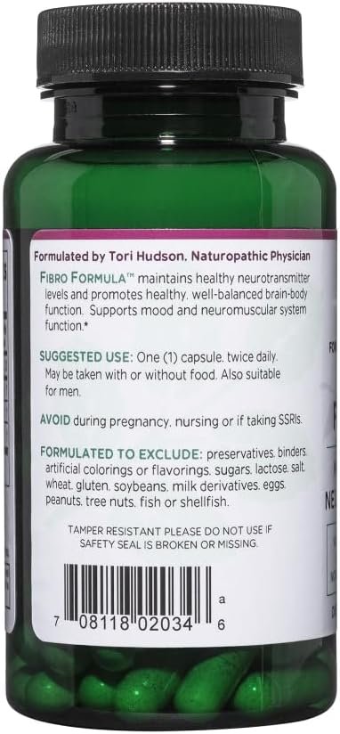 Vitanica Fibro Formula, Fibromyalgia Relief Support, Saffron Extract 60mg, 5 HTP 100mg, Pea 300mg, Dr Formulated Neuro Muscular Support Supplement, Vegan, Non-GMO, 60 Capsules - Image 4