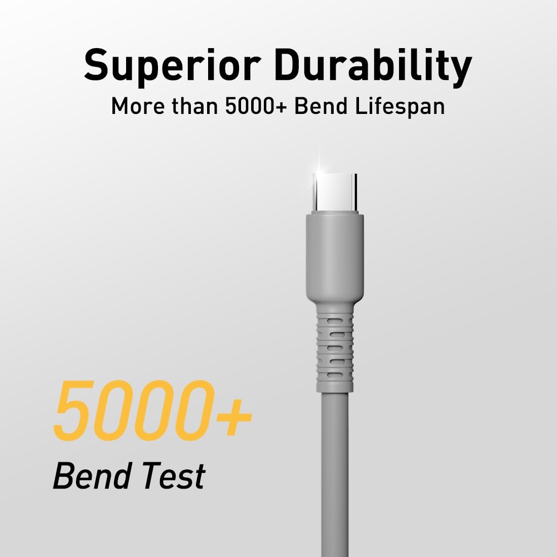 Hichain USB A to USB C Charger Cable Gray 4 ft, 100W Silicone Fast Charging Type C Cord Data Sync USB C Cable for Phone Samsung Galaxy Pixel Xiaomi PS5 JC-ACG4 - Image 6