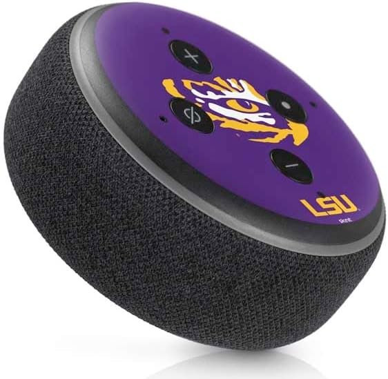 Skinit Decal Audio Skin Compatible with Amazon Echo Dot 3 - Officially Licensed LSU Tiger Eye Logo Design - Image 3