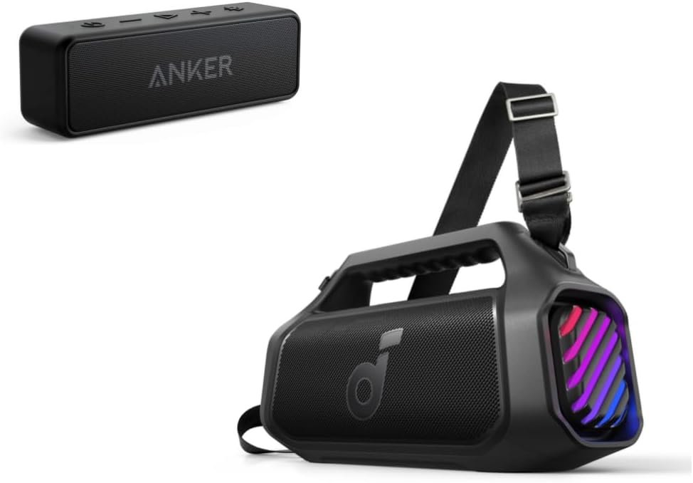 Anker Soundcore Boom 2 Plus Outdoor Speaker, 140W, 2+2 Channel, BassUp 2.0, 20H, Fast Charge,RGB Lights,Power Bank Soundcore 2 Portable Bluetooth Speaker with 12W Stereo Sound, IPX7 Waterproof - Image 2