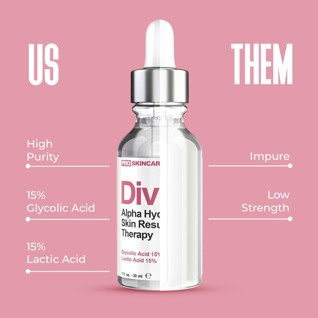 Glycolic Acid & Lactic Acid Peeling Solution - SKIN PERFECTING 30% AHA Liquid, Professional Grade Chemical Face Peel for Acne Scars, Collagen Boost, Wrinkles, Fine Lines - AHA - 1 fl oz - Image 6