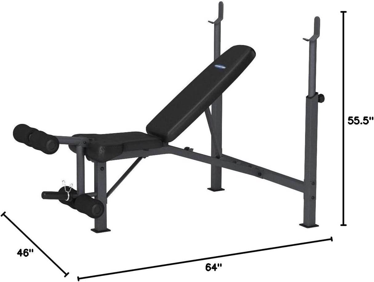 Marcy Competitor Adjustable Olympic Weight Bench with Leg Developer for Weight Lifting and Strength Training CB-729, Black - Image 12