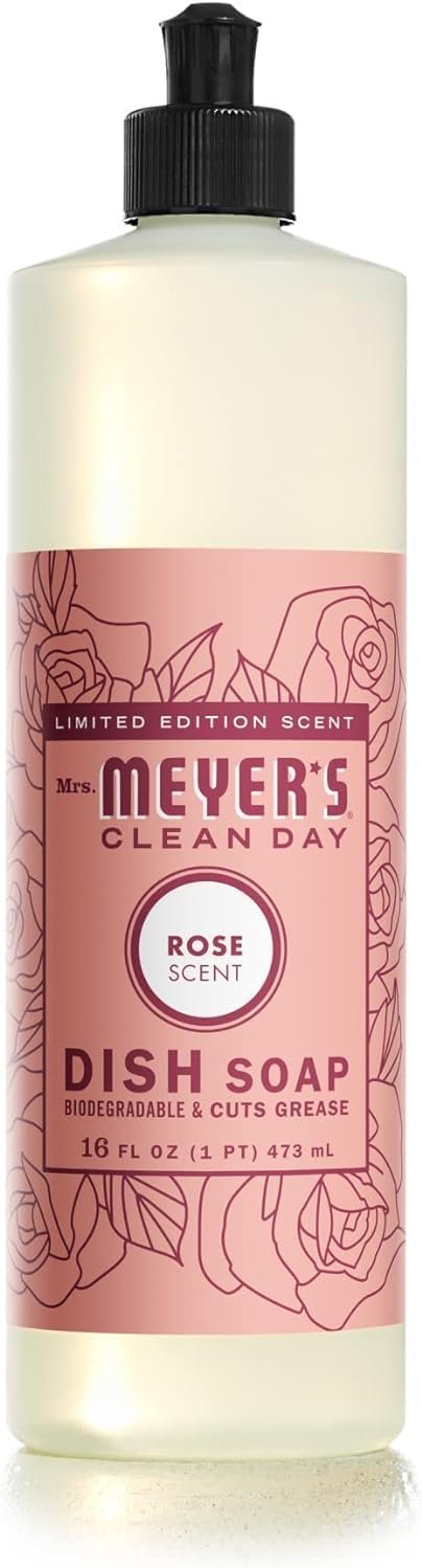 Mrs. Meyer’s Rose Scent Kitchen Basics Set, 3 ct: Dish Soap, Hand Soap, Multi-Surface Everyday Cleaner - Image 4