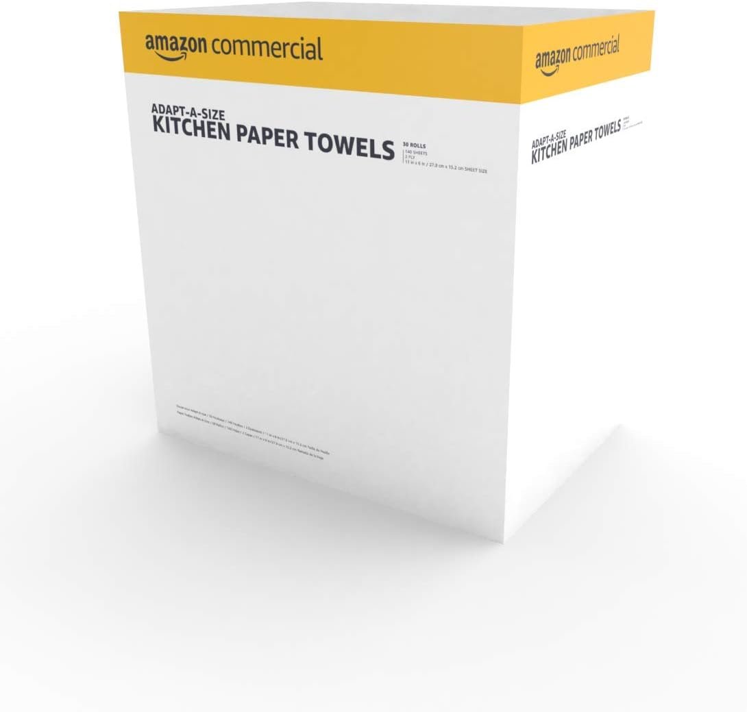 AmazonCommercial 2-Ply White Adapt-a-Size Kitchen Paper Towels (SOFI-056) | Bulk | Adapt-a-size | Individually Wrapped | FSC Certified |140 Towels per Roll (30 Rolls)(11 x 6 Sheet) - Image 8