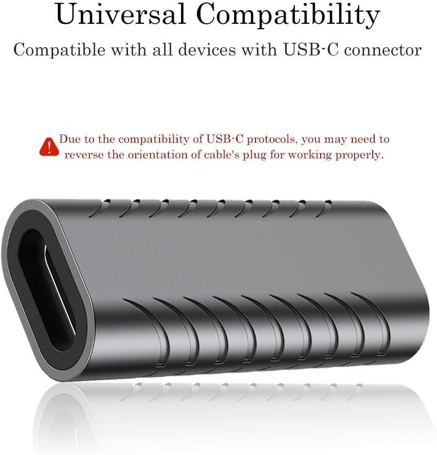 AuviPal 240W USB C Coupler (2 Pack), USB Type C Female to Female Adapter Extender Compatible with Thunderbolt 4/3 Support up to 40Gbps Data Transfer, 240W Power Delivery and 8K@60Hz Video Ouput - Image 8