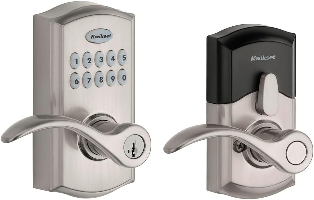 Kwikset SmartCode 955 Keyless Keypad Door Auto Lock with Handle, Electronic Lever Deadbolt Alternative, Three Entry Mode, Disabled Passage, SmartKey Re-Key Security, Satin Nickel - Image 2