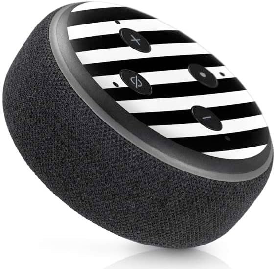 Skinit Decal Audio Skin Compatible with Amazon Echo Dot 3 - Officially Licensed White and Black Stripes Design - Image 3