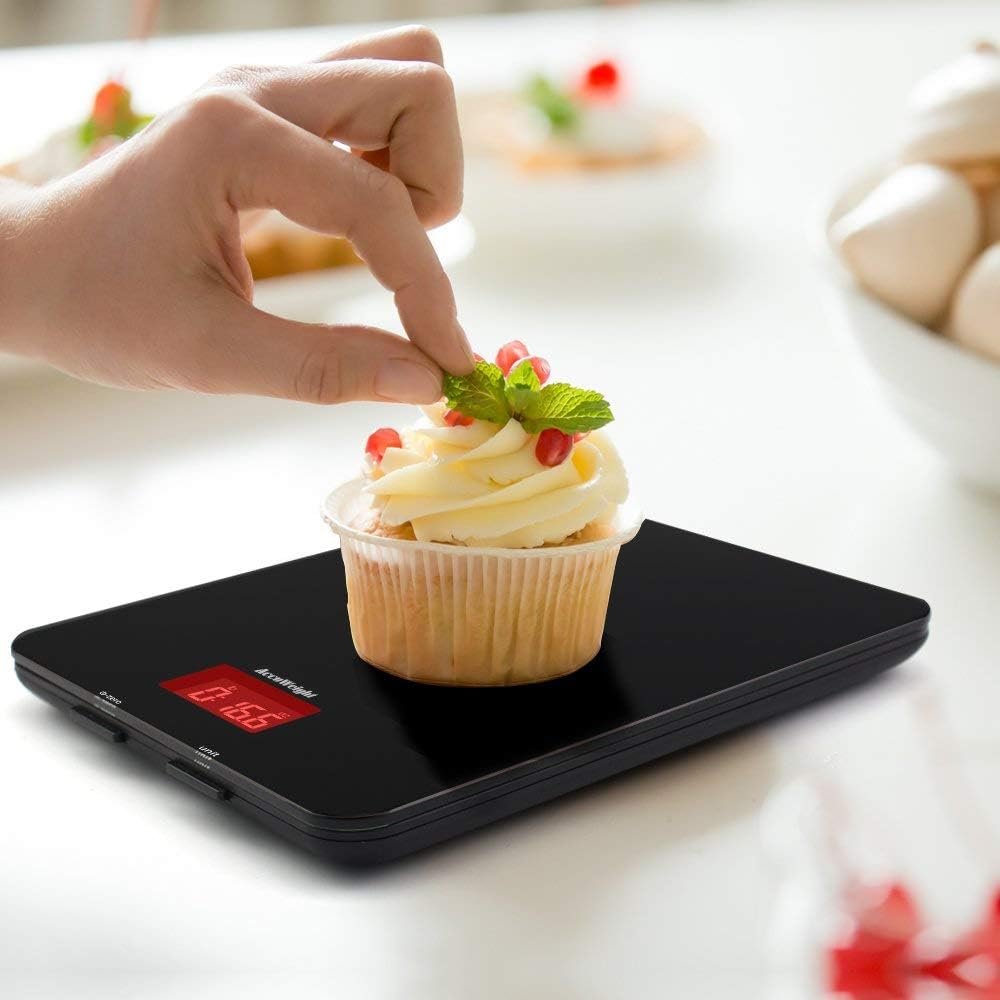 AccuWeight 201 Digital Multifunction Meat Food Scale with LCD Display for Baking Kitchen Cooking, 11lb Capacity by 0.1oz, Tempered Glass - Image 9