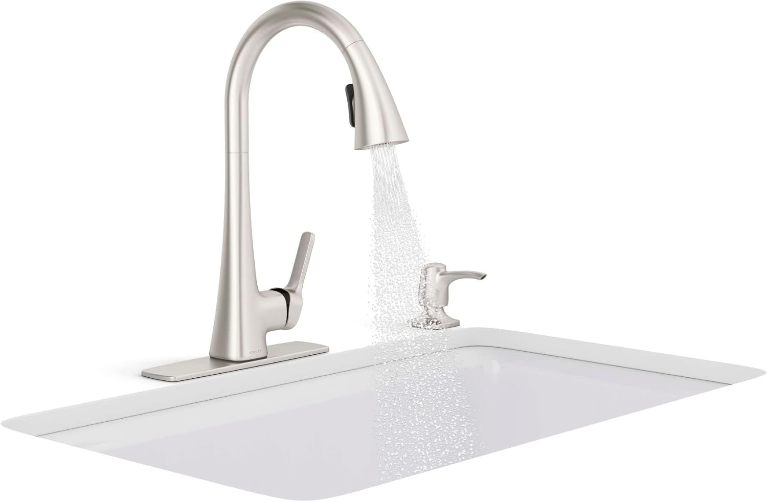 KOHLER R26281-SD-VS Maxton Touchless Pull-Down Kitchen Faucet with soap/Lotion Dispenser, Vibrant Stainless - Image 4
