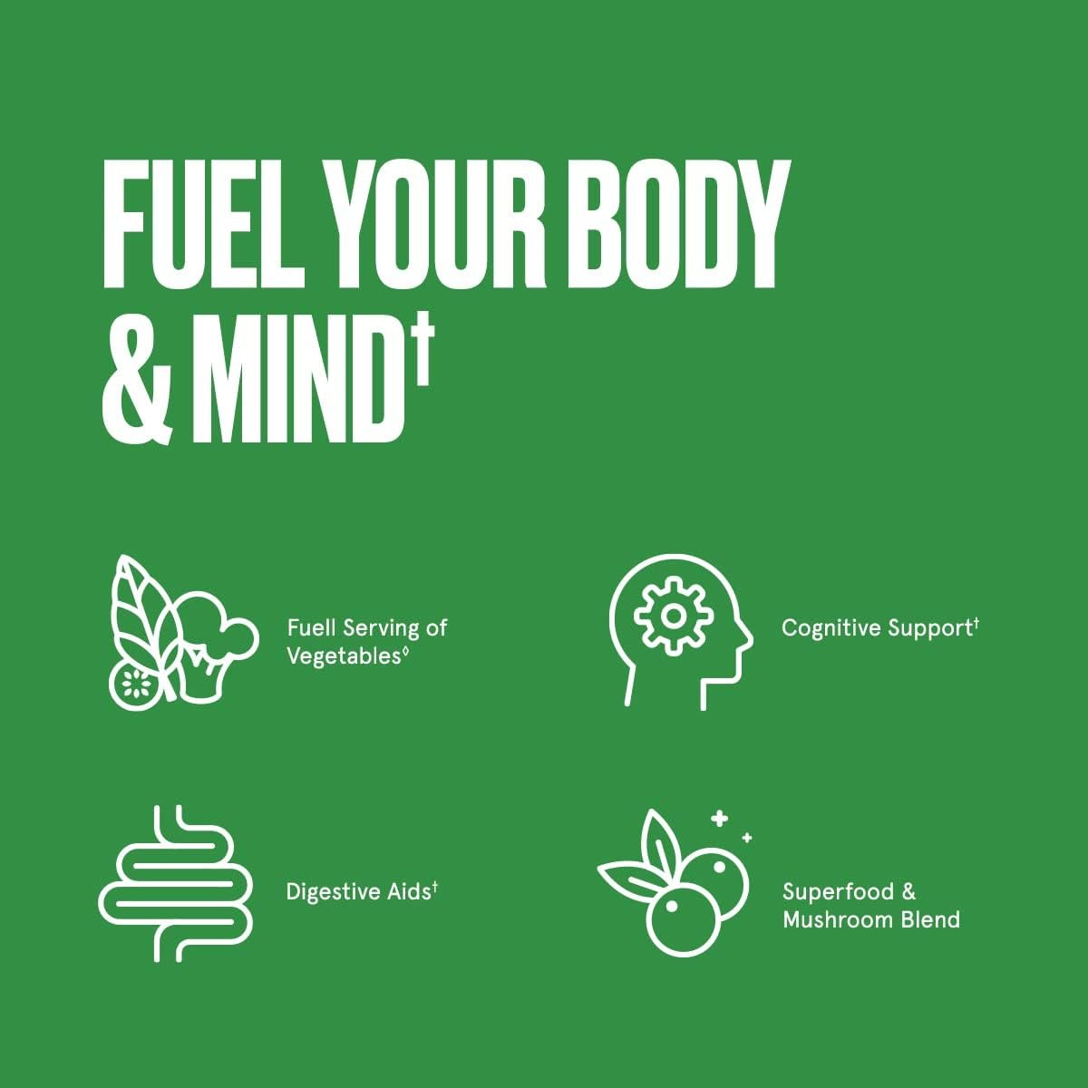 Bulletproof Greens, 8.4 Ounces, Daily Greens Powder with Superfoods and Nootropics, Full Serving of Vegetables, Essential Nutrients - Image 5