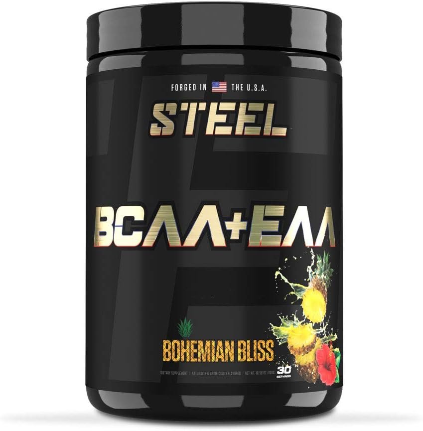 Steel Supplements | High Performance BCAA EAA Powder | Promotes Lean Muscle Growth and Workout Endurance | 2:1:1 Ratio to Recover Muscle Faster 30 Servings. (Bohemian Bliss) - Image 2