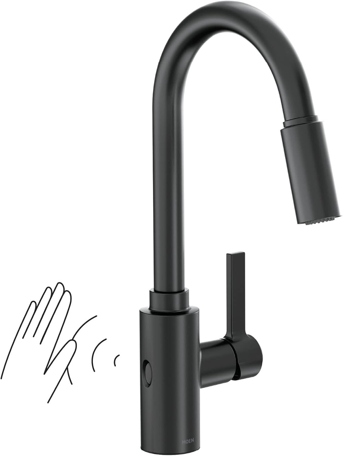 Moen 7882EWBL Genta LX Motionsense Wave Sensor Touchless One Handle High Arc Pulldown Modern Kitchen Faucet Featuring Power Clean, Matte Black - Image 2
