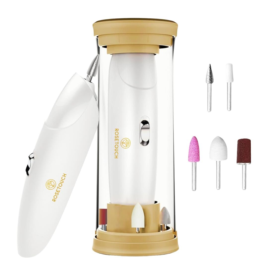 Professional Acrylic Manicure Pedicure Kit, Electric Nail File Set, Cordless Electric Nail Drill Machine, Hand Foot Care Tool for Nail Grind Trim Polish(Gold) - Image 2