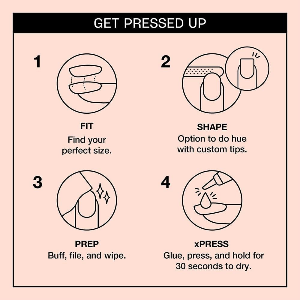 OPI xPRESS/ON Press on Nails | Short Round Nail Art Press On Nails | With Nail Glue | Long Lasting, Reusable, Non-damaging - Image 5