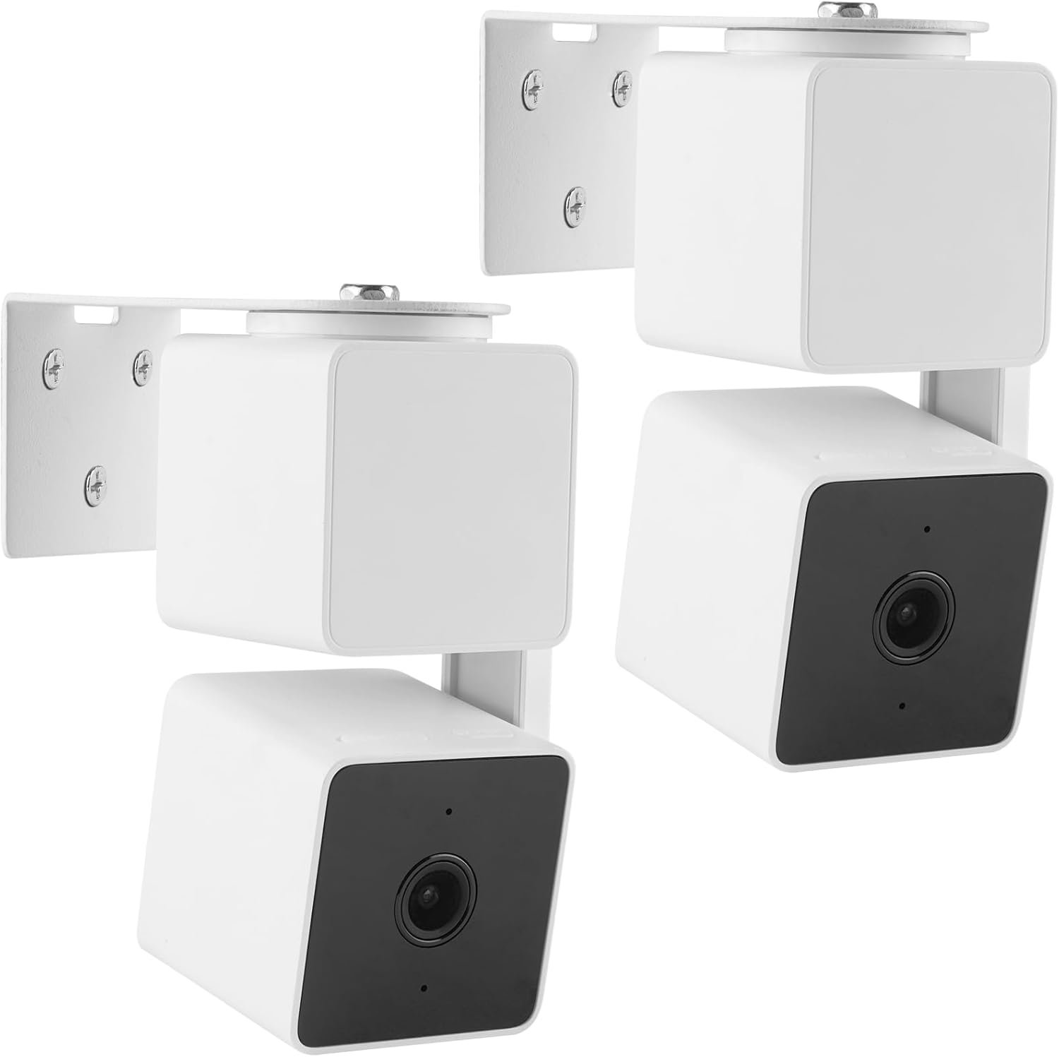 UYODM 2Pack Adhesive Metal Wall Mount Bracket Compatible with Wyze Cam Pan V3/ Wyze Cam V4/V2, VHB Stick On,No Drilling Mounting Bracket for Wyze Get The Best View,Two Ways Installation - Image 2