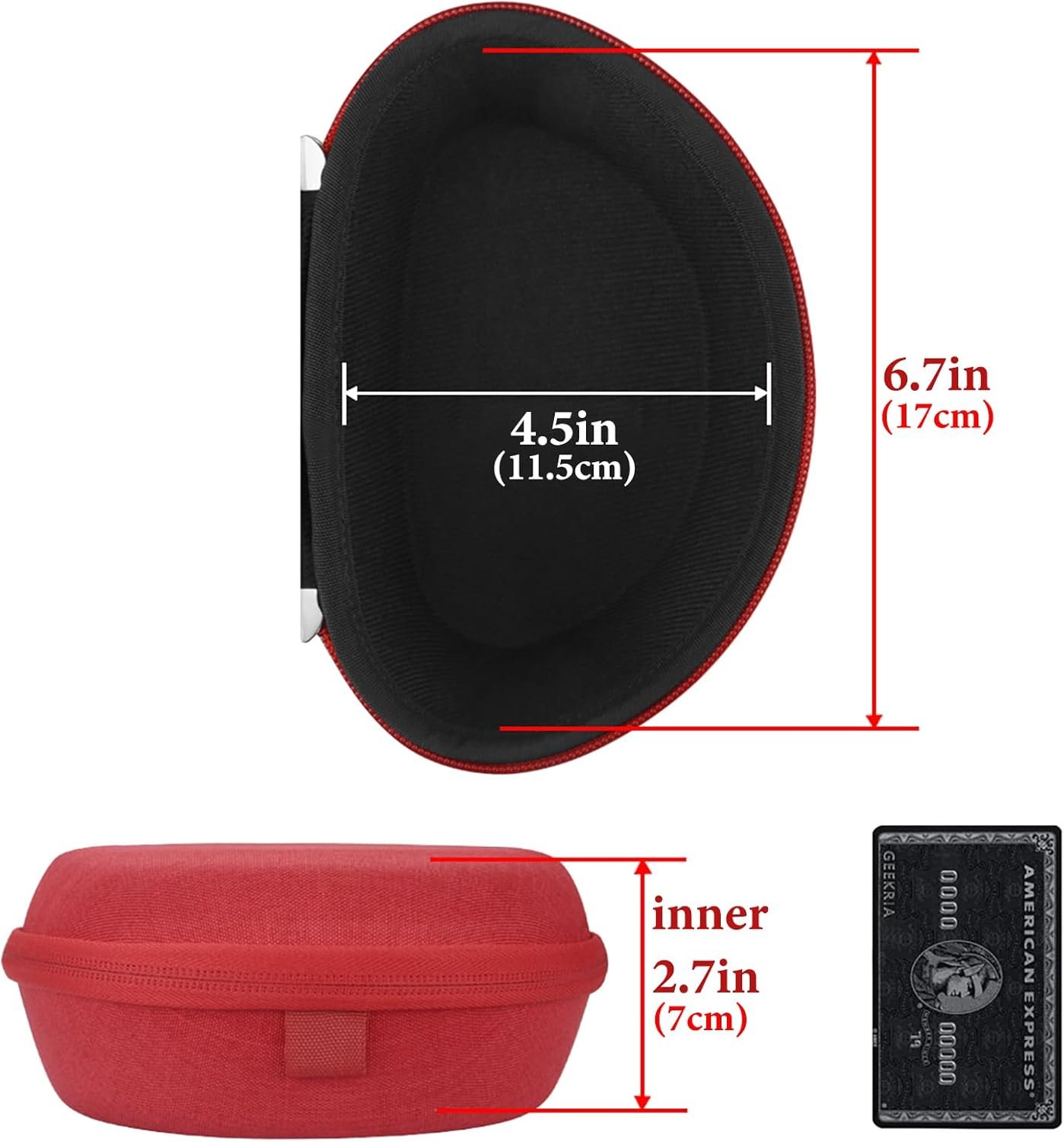 Geekria Shield Headphones Case Compatible with Beats Solo 4, Solo 3, Solo 2, Solo Pro Wireless, Solo HD Case, Replacement Hard Shell Travel Carrying Bag with Cable Storage (Red) - Image 5