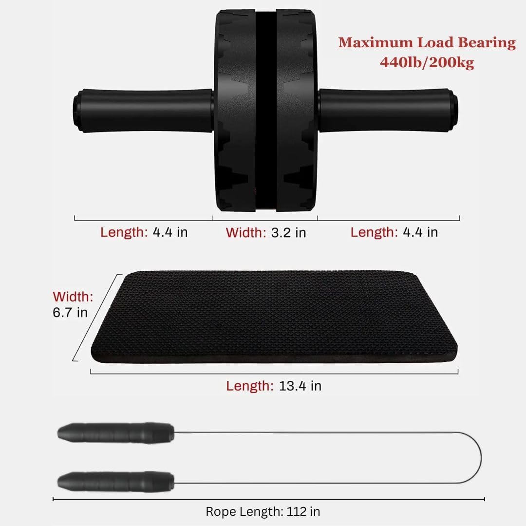 Ab Roller Wheel with Jump Rope - Abs Workout Set for Men & Women | Core Fitness Equipment - Ideal for Core & Abdominal Workouts | Exercise Wheel for Abs | Home Gym Workout Tool. - Image 6
