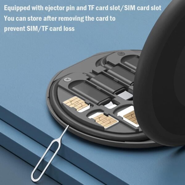 Yesimla USB C Adapter OTG Cable Kit, Multi Charging Cable Case Convertor USB C to iOS Device/Type C/Micro/USB A Adapter, Data Transfer Contains Card Slot for Traveling, Use as Phone Holder (Black) - Image 6