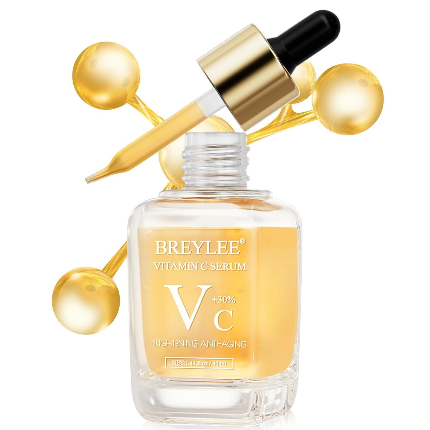 BREYLEE Vitamin C Serum for Face & Eye (1.4 oz) for Brightening Skin,Dark Spot Remover,Reduce Wrinkle,Anti Aging,Moisturizer with Hyaluronic Acid,Vitamin E,Retinol - Image 8