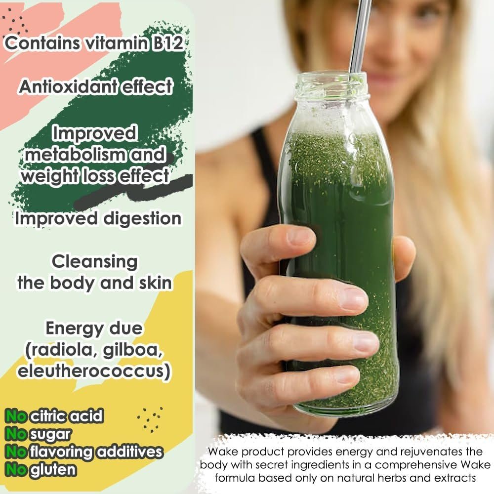 Wake Antioxidant Super Greens, Best Natural Powder Superfood, Spirulina & Chlorella, Vitamin B12, Non-GMO Vegan Drink, Juice & Smoothie Blend, Enzymes, Probiotics, Acai Berry & Camu Camu - Image 5