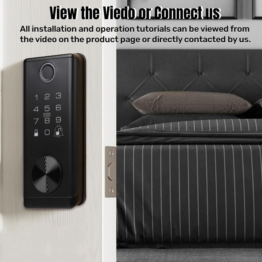 GOLDENKEY Fingerprint Door Lock, Electronic Deadbolt,Keyless Door Lock,Biometric Door Lock,Keypad Entry Door Lock,Passcode Code Door Lock Digital Door Lock - Image 8