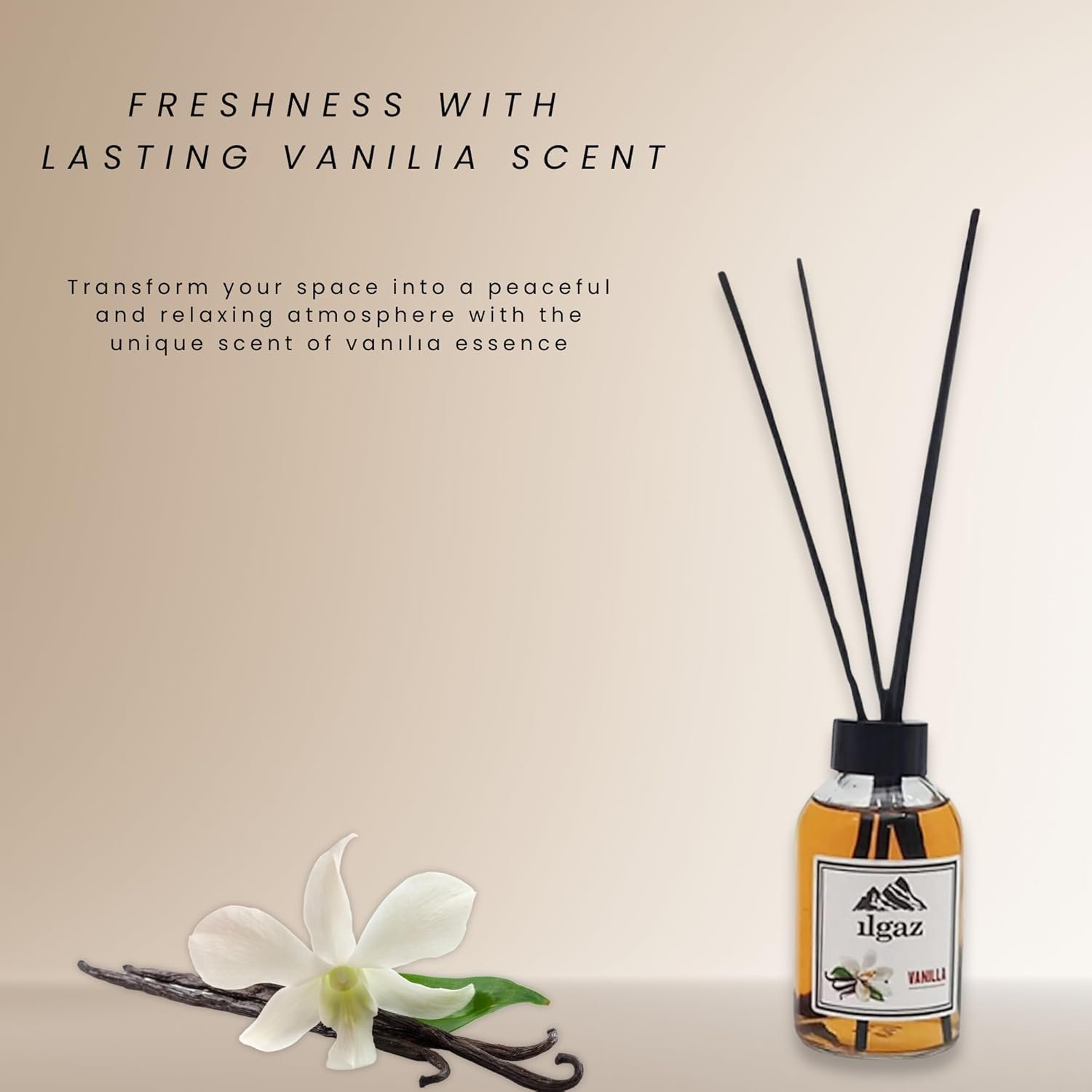 Bamboo Reed Diffuser Set - Long-Lasting Room Fragrance with Essential Oils - Aromatherapy Home Scent for Bedroom, Living Room, and Office - Elegant Decorative Design (Vanilla) - Image 7