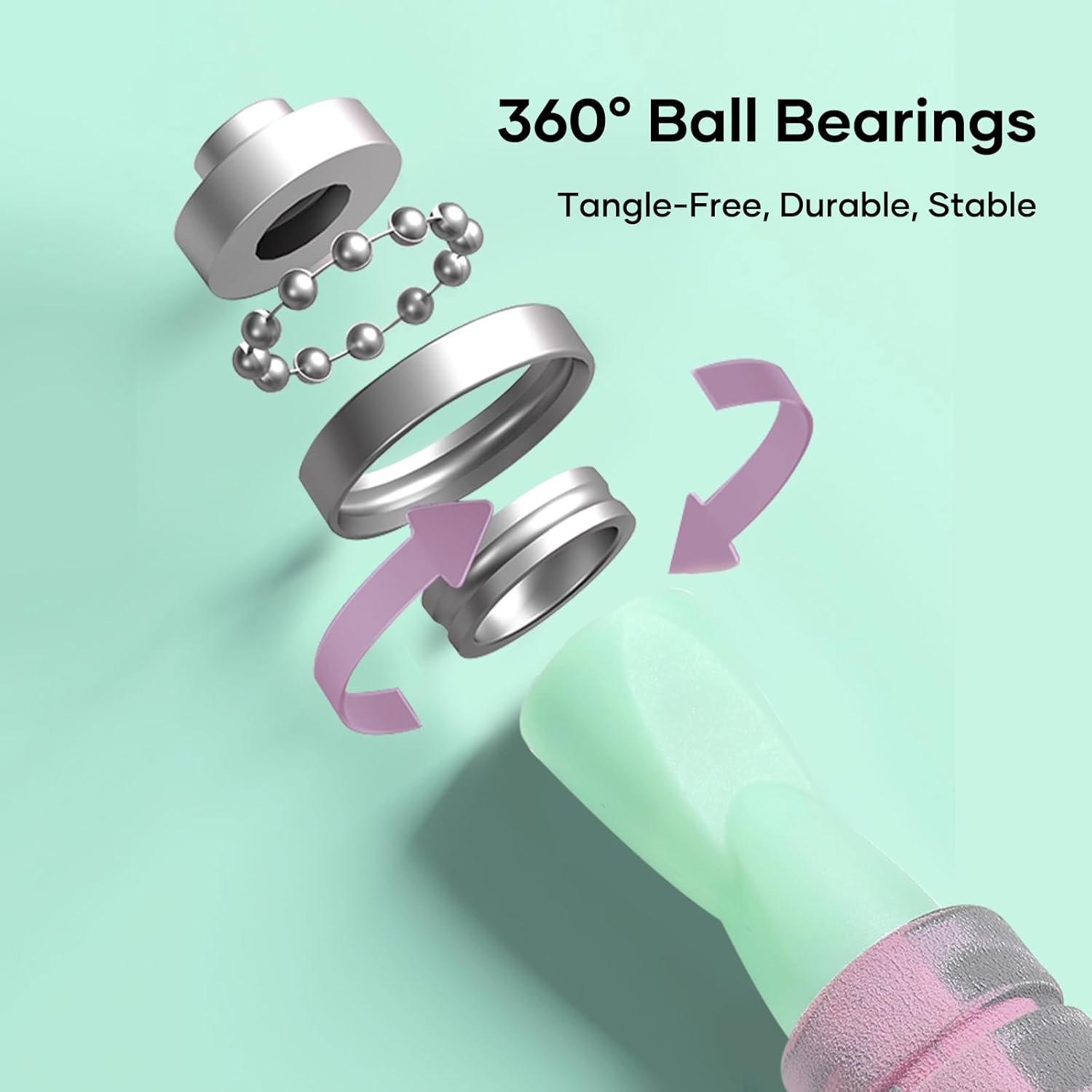 Jump Rope, 2PCS Adjustable Jumping Ropes Cable with Ball Bearings, Skipping Rope Tangle-Free Rapid Speed for Men Women Kids - Image 3