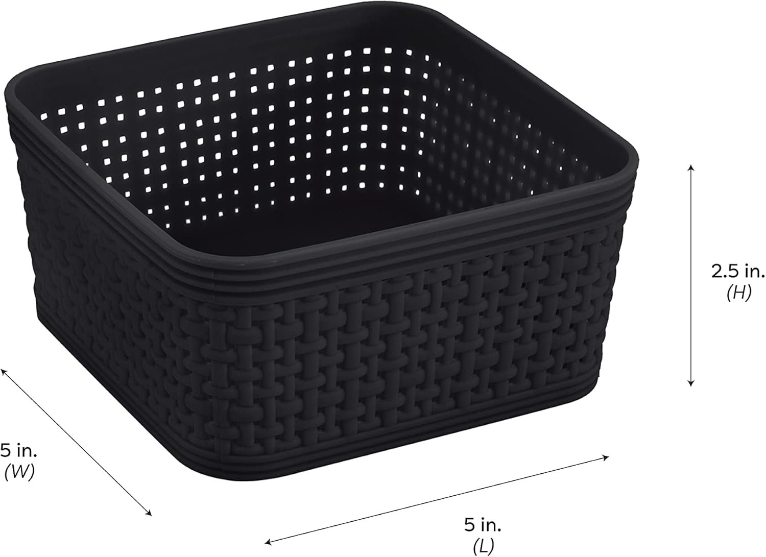 Simplify 10 Piece Organizing Set | Multiple Size Bins | Multipurpose | Office | Desk | Dorm | Bathroom | Storage Basket | Small Items | Accessories | Black - Image 10