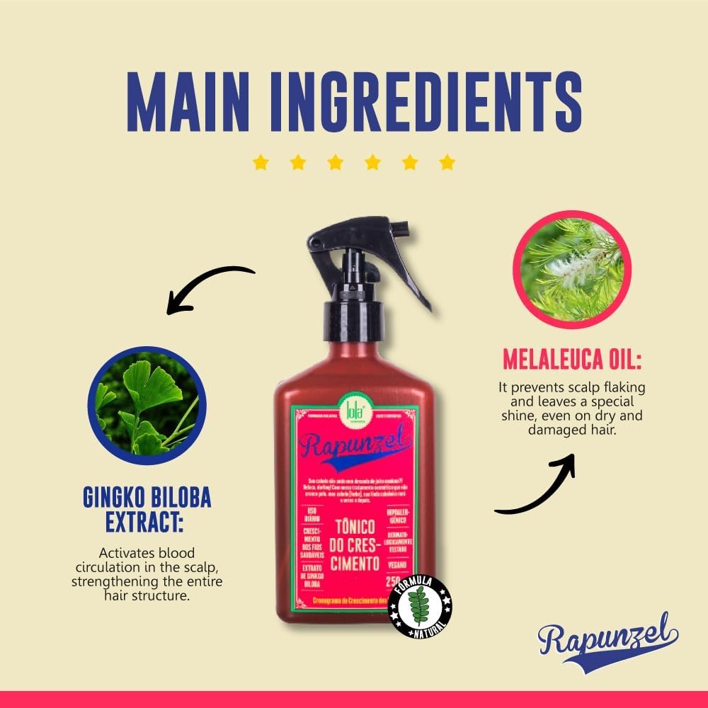 Lola from Rio – Rapunzel Hair Tonic Spray for Women – Hair Thickener & Growth Accelerator with Caffeine – Thickening Spray for Fine Hair, Hair Growth & Loss Treatment, 8.45 Fl Oz - Image 6