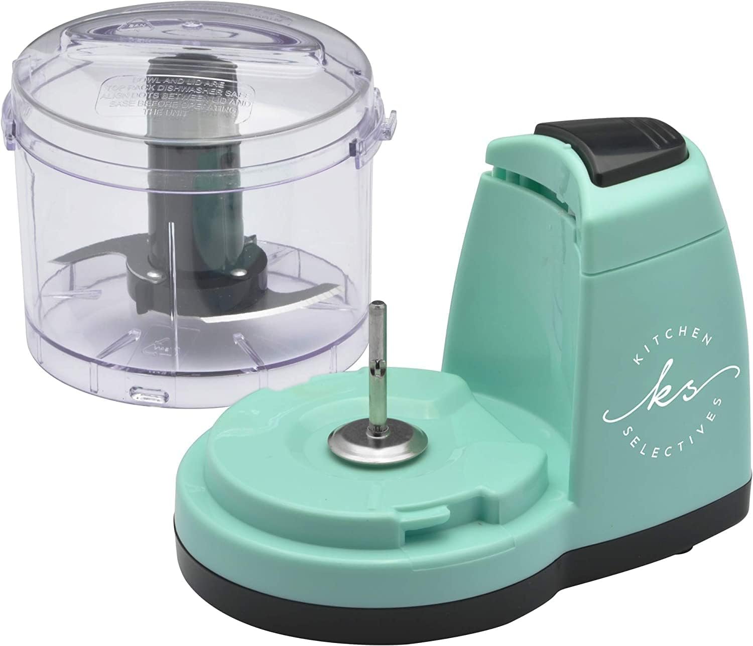 Mini Chopper by Select Brands - Mini Electric Food Chopper for Kitchen Appliances - Features Dishwasher-Safe Parts - Chops, Minces & Dices - 1 1/2 Cups, Mint Green - Image 4
