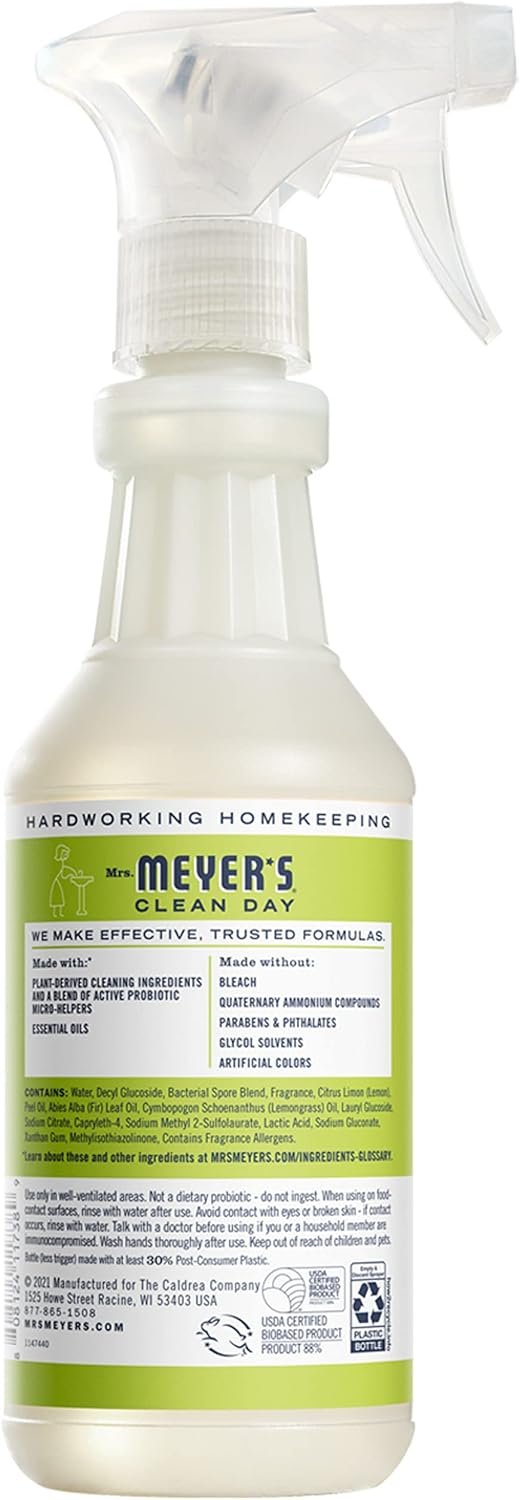 MRS. MEYER'S CLEAN DAY Probiotic Multi-Surface Spray, Made With Essential Oils And Other Thoughtfully Chosen Ingredients, Lemon Verbena, 16 fl oz - Image 3