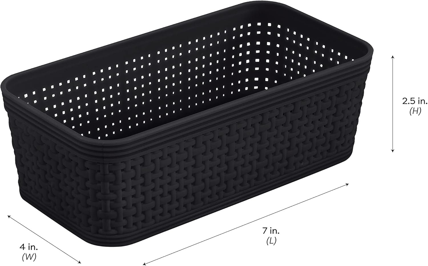 Simplify 10 Piece Organizing Set | Multiple Size Bins | Multipurpose | Office | Desk | Dorm | Bathroom | Storage Basket | Small Items | Accessories | Black - Image 9
