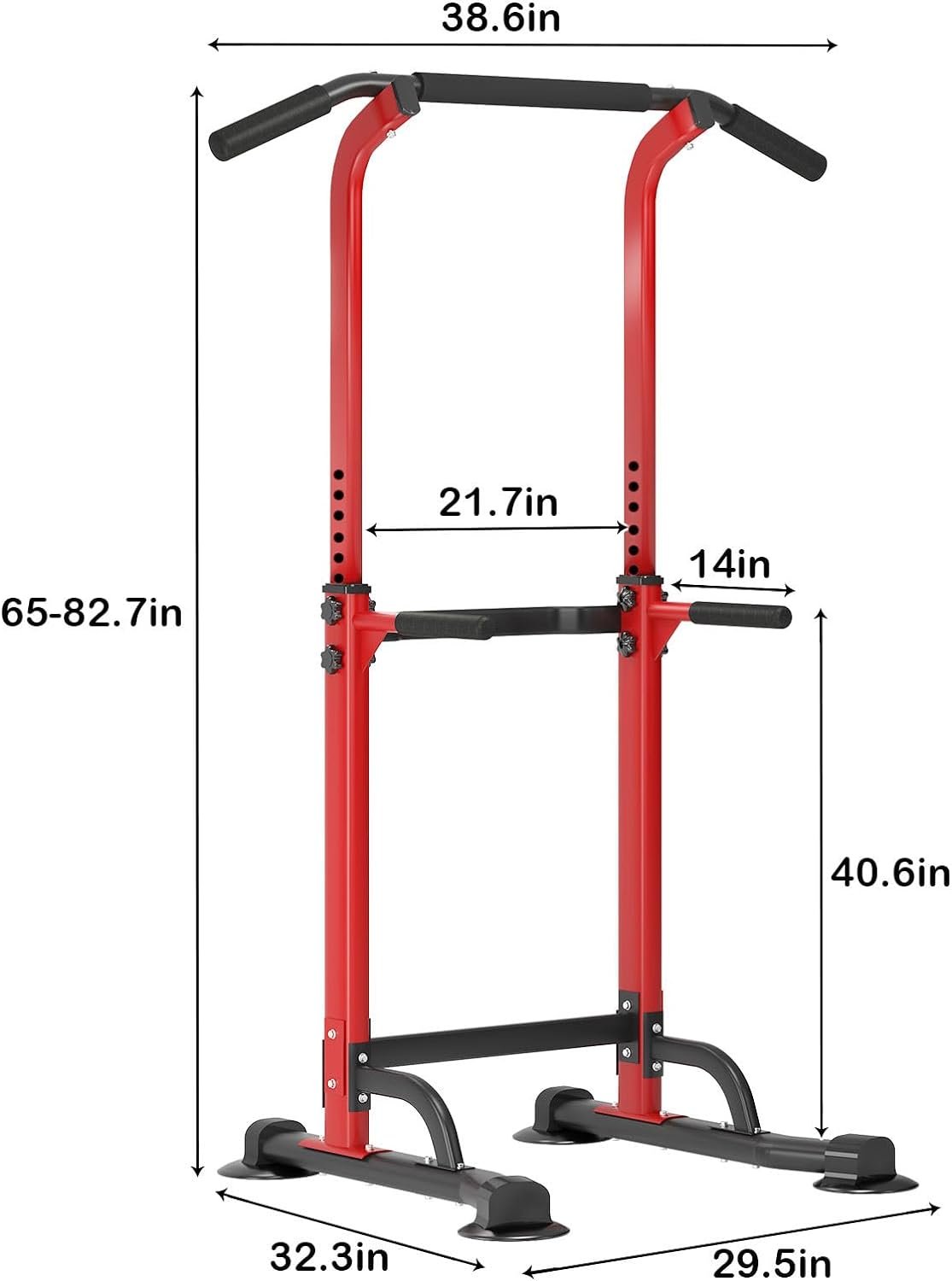 SogesPower Power Tower Dip Station Pull Up Bar for Home Gym Adjustable Height Strength Training Workout Equipment,Pull Up Bar Station - Image 7