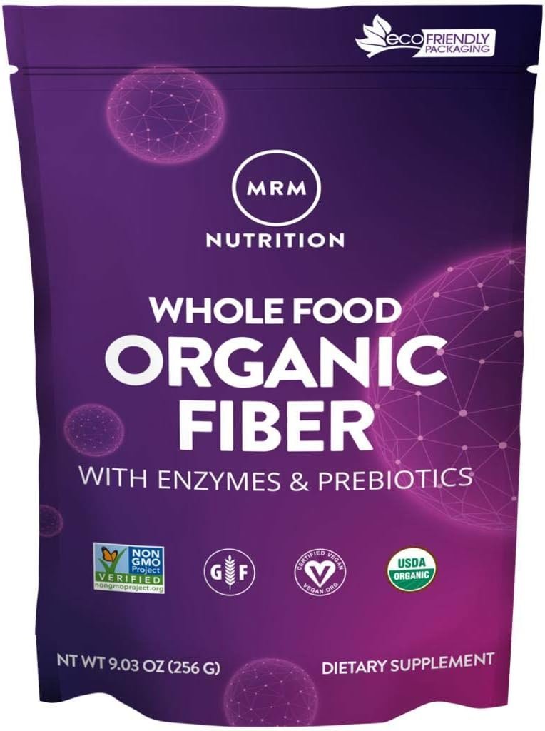 MRM Nutrition Whole Food Organic Fiber | with Enzymes + Prebiotics | Insoluble + Soluble fibers | Digestive Health + Regularity | 6g Fiber per Serving | 32 Servings - Image 2