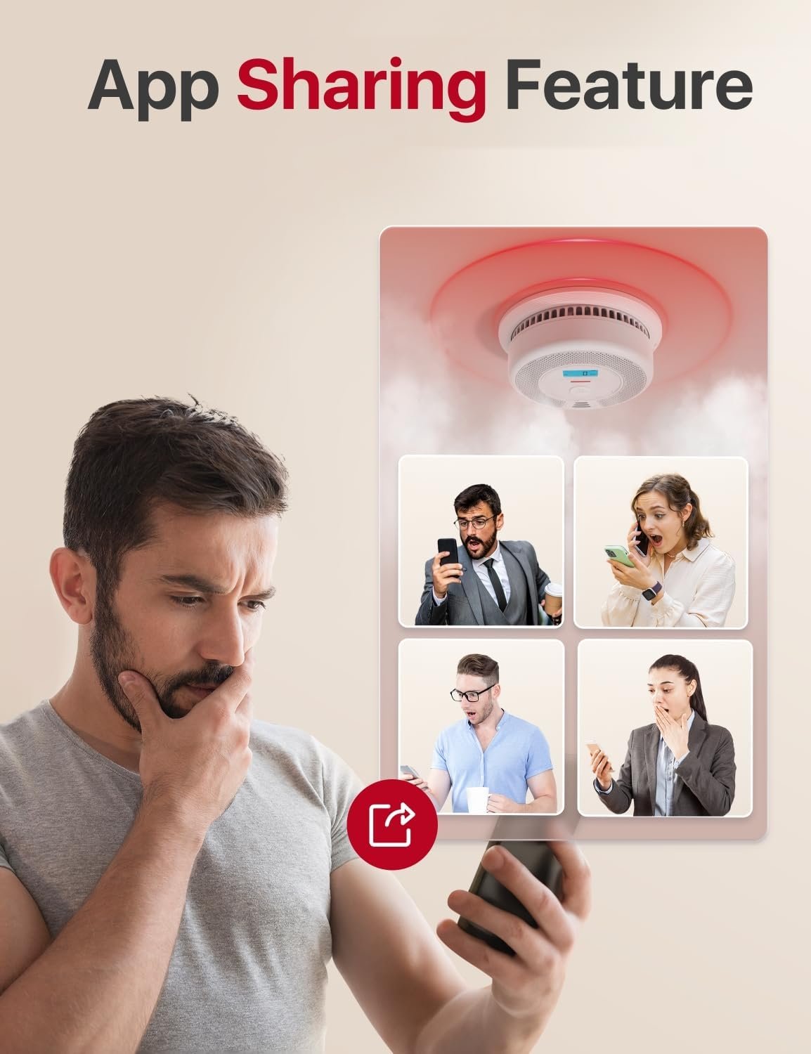 X-Sense Smart Smoke Detector Carbon Monoxide Detector Combo with Replaceable Battery, Wi-Fi Smoke and Carbon Monoxide Detector with Real-Time App Notifications, SC07-WX, 1-Pack - Image 5