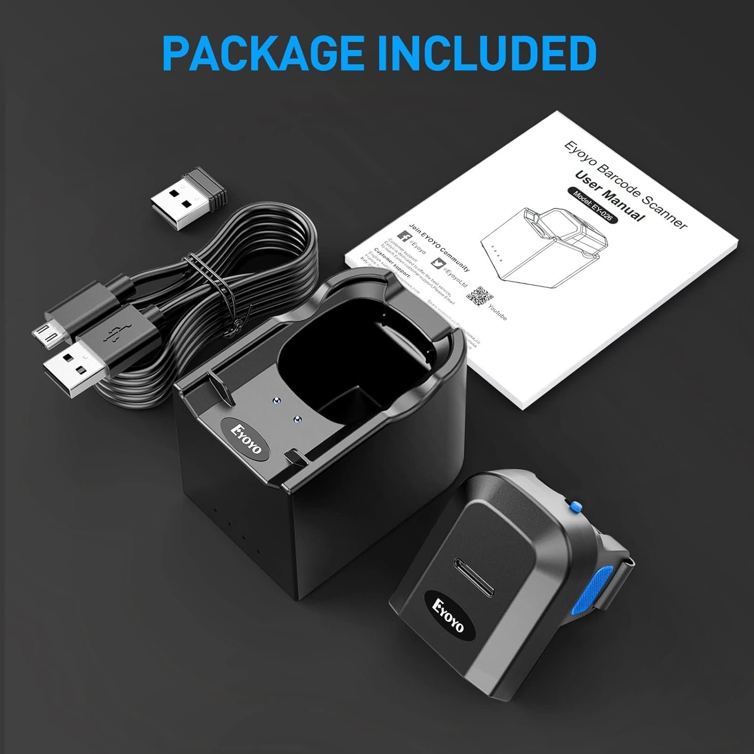 Eyoyo Bluetooth Ring Barcode Scanner, Compatible with Tablet iPhone Android iOS Computer, Right or Left Handed, Wearable 1D 2D QR Finger Hands-Free List Barcode Reader - Image 10