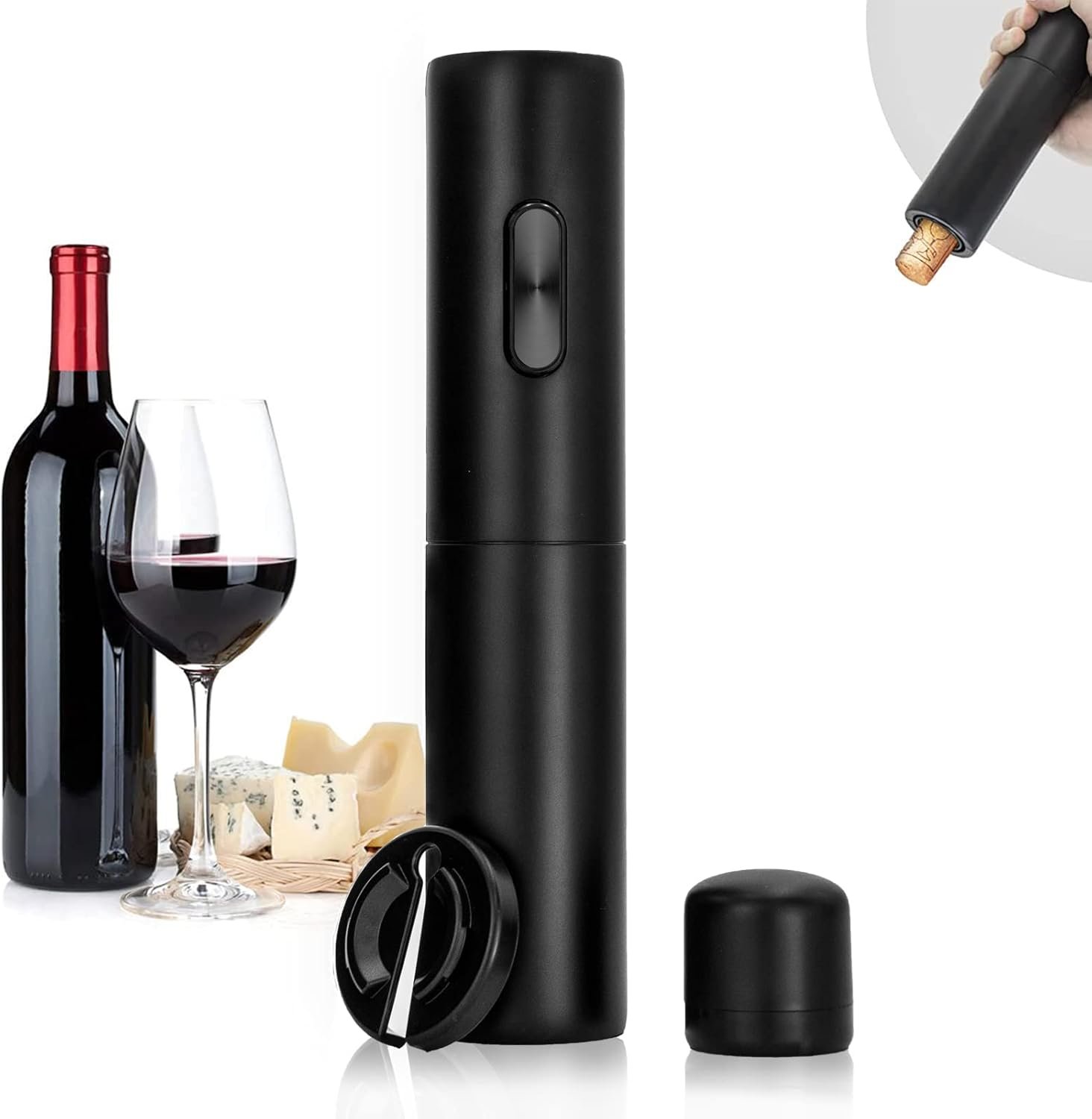 Electric Wine Opener Battery Operated Automatic Wine Bottle Opener with Wine Stopper & Foil Cutter for Wine Bottles, One-click Button Wine Corkscrew for Kitchen Bar Wine Lovers House Warming Gifts - Image 2