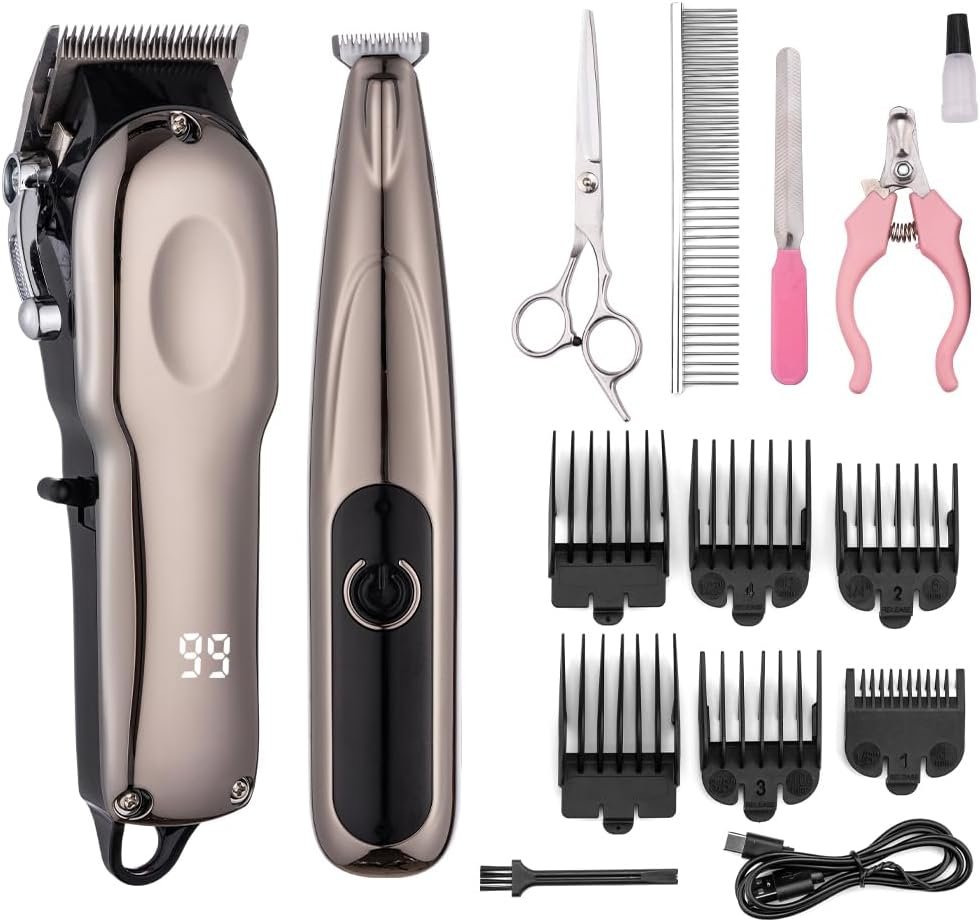 Hair Clippers and Paw Trimmer for Pets Cordless Grooming Kit 2 in 1 for Cats Dogs Long Hair Animals Horse Low Noise - Image 2