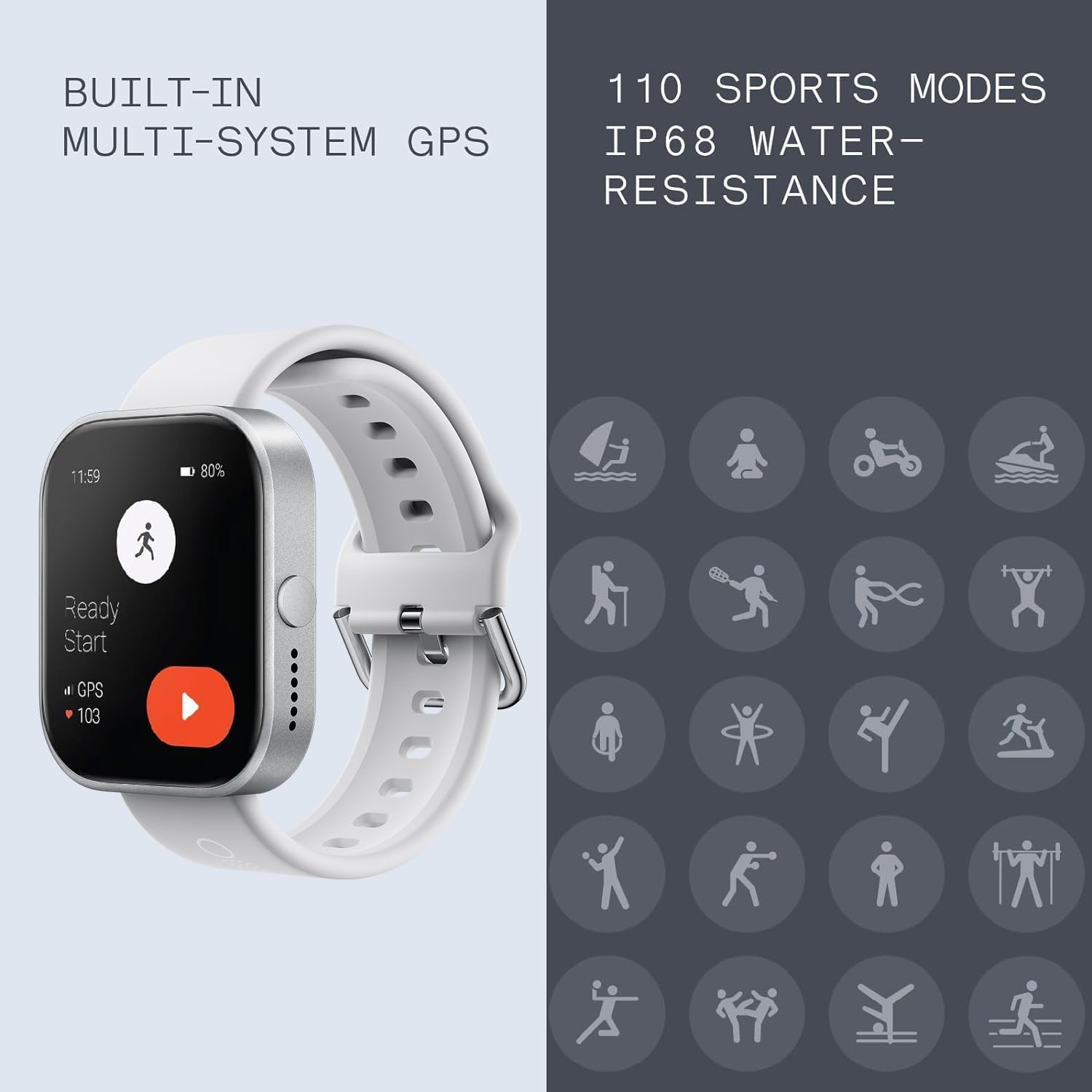 CMF 1.96’’ Watch Pro Smartwatch for Men Women Answer Calls IP68 Waterproof GPS Fitness Sports Tracker Watch with Heart Rate Monitor,Healthy Sleep Monitor for iOS/Android(Silver) - Image 4